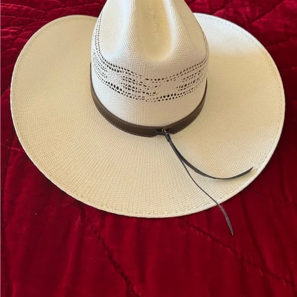 Larry Mahan 20X white straw hat size 7 Classic Larry Mahan Mens 20X Straw Hat - Shop Online main image 2